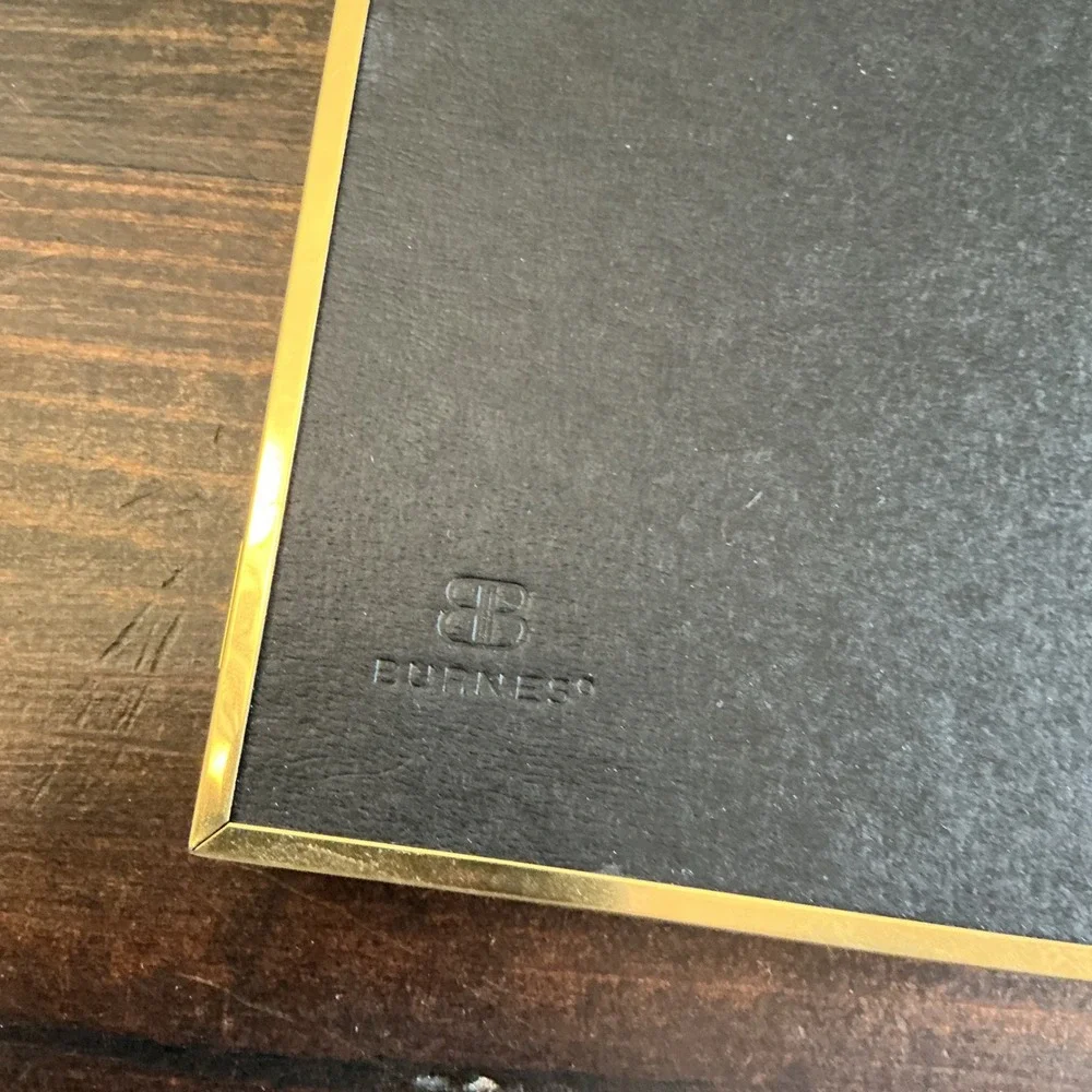 Burnes of Boston Gold Metal Double Folding‎ 5x7 Picture Frame Hinged Tabletop